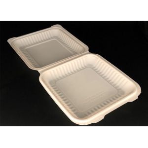 Clear disposable biodegradable pet fast food tray clamshell container white