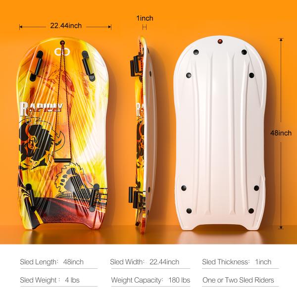 Freestyle Winter 48'' EPS Foam Core Adult Snow Sleds for Double-Person