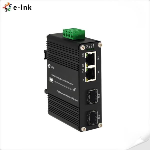 Quality Mini Industrial 2-Port 1000Mbps 802.3bt 90W PoE Switch With 2-Port SFP Fiber wholesale