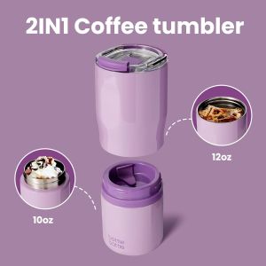 2 In 1 Stainless Steel Tumblers With Handle For Home And Office