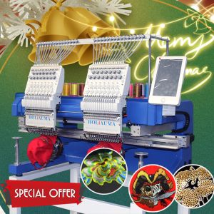 Cheap 2 head embroidery machine newest technology multi functions computer embroidery machine for cap/t shrit/flat/3D like swf for sale