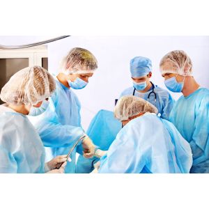 Disposable medical civil isolation surgical gown PP non woven fabric SMS PP PE