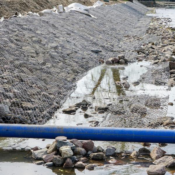 Reinforced Rock Gabion Wall Flood Defense Hydraulic Project Zinc Coated Mesh CE