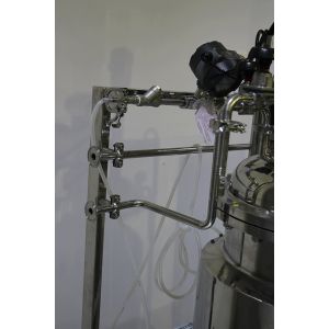 Biodiesel Processing Double Layer Glass Reactor , Glass Reactor Laboratory Cycle