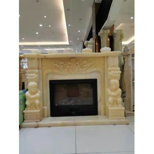 Customized Decorative Onyx Stone Marble Fireplace Surround