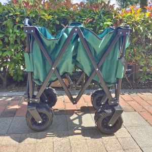 Collapsible Wide PU Wheels Beach Folding Wagon Stretchable Handle Picnic Camping