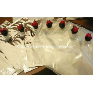 Plastic Flexible Packaging Reusable Bag In Box With Spout , Silver BIB Bags For