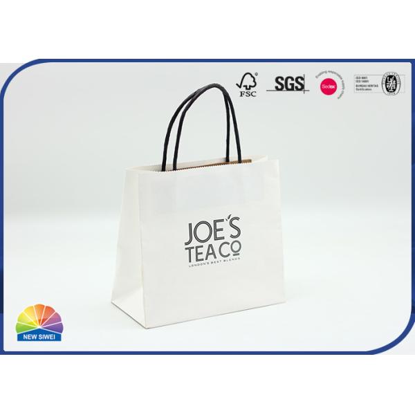 Quality Custom Printed Biodegrade Kraft Paper Bags With Twisted Handles Tea Gift Packaging wholesale