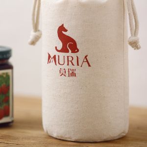 Custom Rounding Bottom printed Wine can bag Cotton drawstring personalize LOGO