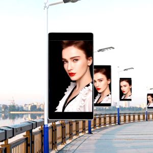 Lamp Pole 1R1G1B Road LED Display Roadside Advertising Board