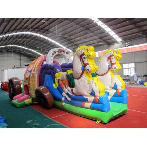 Beautiful Commercial Inflatable Water Slides , Carriage Style Blow Up Water