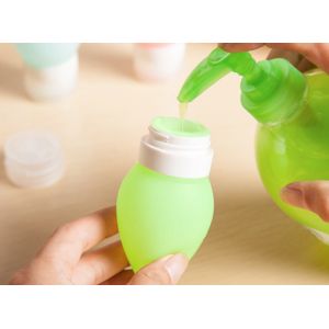 Short Tour Silicone Travel Containers Drop Shape Silicone PP With Plastic Lid