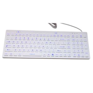sterilized flat antibacterial medical keyboard with blue backlit and USB