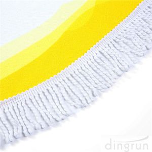 Round Beach Towel Beach Blanket Large Microfiber Towels Yoga Mat With Tassels