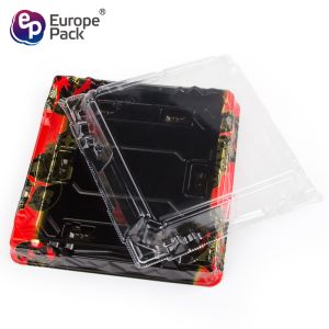 arrival take away cheap plastic fresh seafood package sushi serving tray