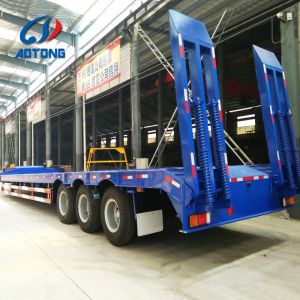 Tri Axles Gooseneck Extendable Width and Length Low Bed Semi-Trailer for Heavy