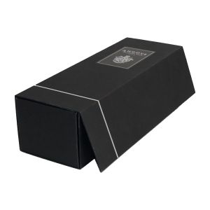 Foldable Matt Black Wine Gift Packaging Boxes Collapsible Type