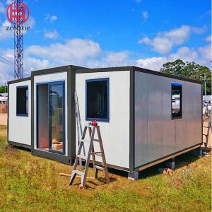 Expandable fabricated house container folding insulation solar prefab container