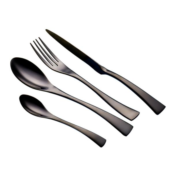 Stainless steel black cutlery set with gift box 24 pcs set/ 30pcs set more set OEM