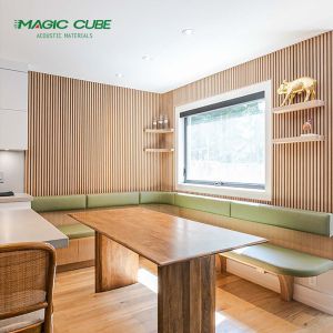 Polyester Thickness 9mm/12mm Wood Slat Acoustic Panels for Interior Applications