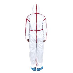 OEM EN14126 White TYPE 4 Non Woven Isolated Disposable Coverall Waterproof With