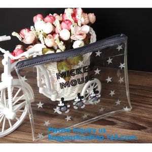 Logo Printed Plastic Stationery Packaging Bag Custom Pvc Zipper Slider Bag,Matte