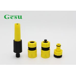Cheap Yellow And Black 3 Piece Nozzle Set / Adjustable Garden Hose Spray Nozzle for sale