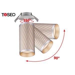 Golden Pure Aluminium Ceiling Lights , Surface Mounted LED Gu10 Downlight