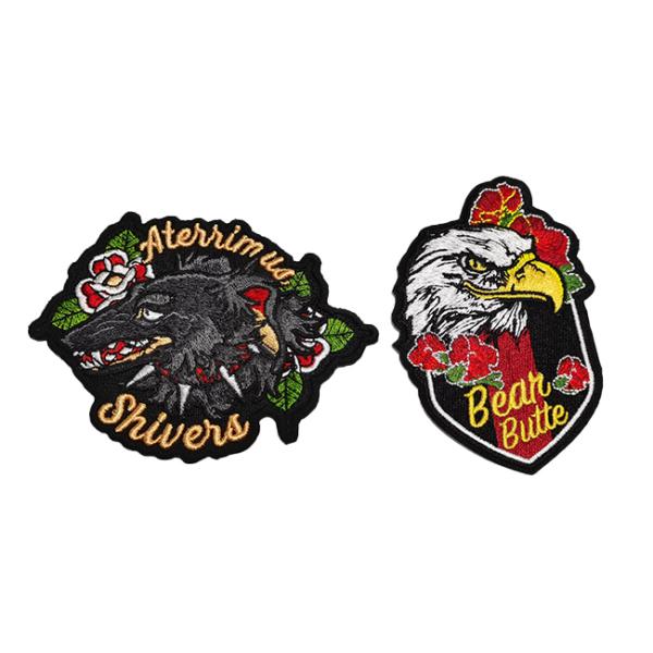 Felt Fabric Custom Embroidered Patches Eco Friendly For Clothing