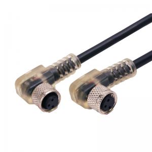 Cheap M8 3pins Female To Female Overmold Connector M8 R/A Molding Shielded Connector for sale
