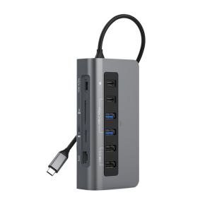 Cheap 10 Ports USB C 5Gbps Hub 4K HDMI Video GigaBit Ethernet PD Card Reader And USB C Data Outputs for sale