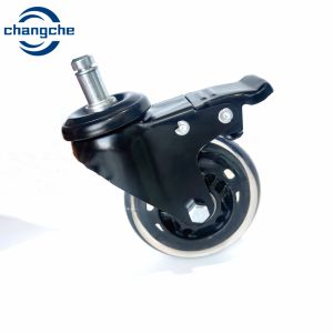 White Roller Wheel Casters With Green Mount Finish 125mm Height