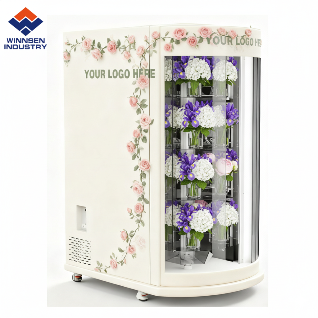 Automated Flower Vending Machine with 24/7 Fresh Availability 19 inch LCD and