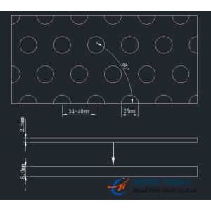 25mm Punched Mesh, 60° Staggered Row, 2.5mm-6.0mm Plate, 34/36/40mm Pitch