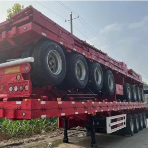 3 Axle 20ft Shipping Container Flatbed Semi Truck Flatbed Semi Trailer With