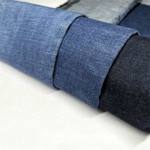 High Elastic Shrink Resistant Dark Indigo Slub Denim Fabric For Jeans 7.3 Oz
