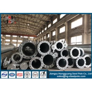 Q460 ISO 460MPa Steel Electrical Power Line Pole With Cross Arm Galvanization
