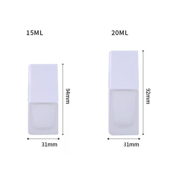 Empty Square Frosted Glass Cosmetic Containers 1.4oz Pump Bottle Personal Care