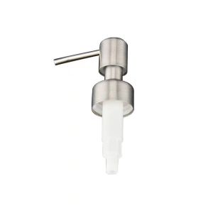 China 28/410 Long Nozzle Plastic Lotion Pump with Stainless Steel Shell and Ribbed Collar on sale