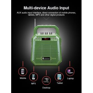 Wireless Bluetooth Speaker Echo Recorder Portable Trolley Speaker UHF 2.4Ghz