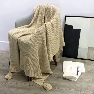 Nordic Style Knitted Wool Blanket for Travel Office Air Conditioning Sofa