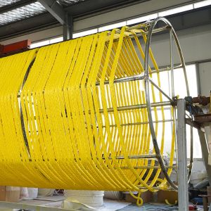 Yellow Color 12 Strand UHMWPE Braided Rope With Spliced Eye 26mmx250m