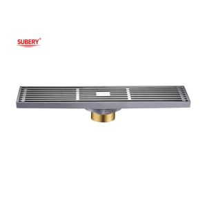 Long Floor Drain Brass Body Cover For Bathroom OEM Size Customize