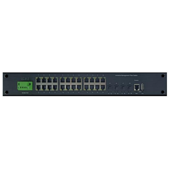 Managed Industrial Ethernet Switch With 24 10/100/1000Base-T(X) Port And 4 10G