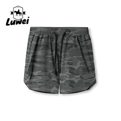 Drawstring Men Sports Shorts Polyester Woven Plain Jogger Workout Shorts