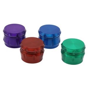 Flat Drum Shaped Side Concave Metal Herb Grinder Cigarette Set