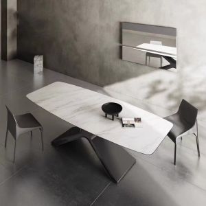 Ceramic Marble Dining Table With X-Steel Base Dining Table