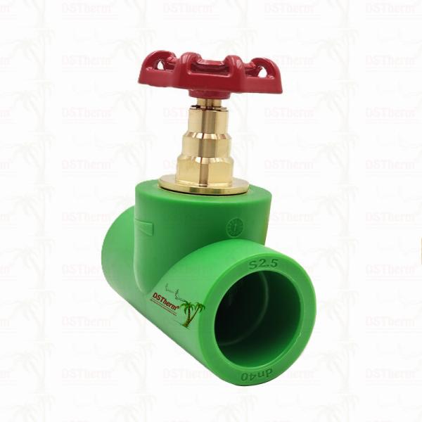 Black PPR Stop Valve With Chrome Plated / Brass Color Cartridge ISO 15784 Certified Global Vlave 20-110mm