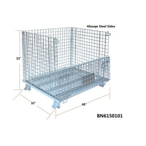 40x32x33 Inch Collapsible Metal Storage Containers , Industrial Collapsible