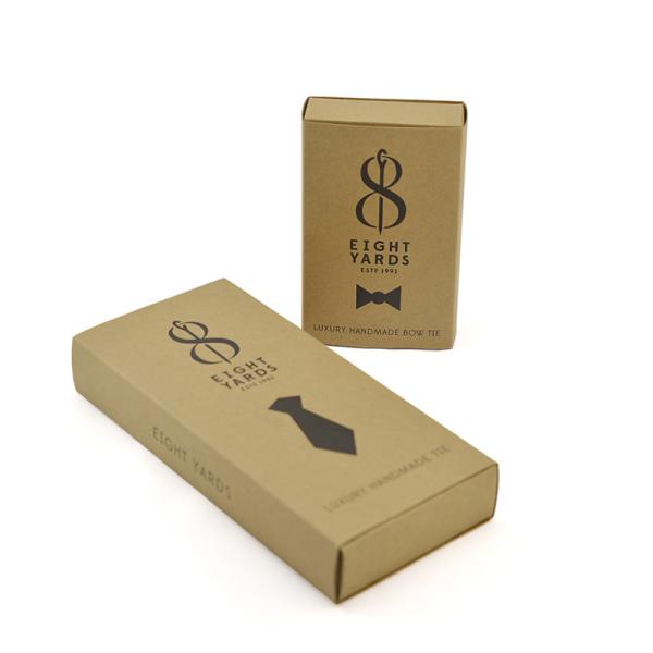 Kraft Paper 70mm Width 120mm Length Foldable Cardboard Boxes For Bow Tie